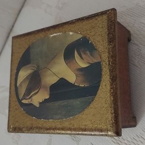 Botticelli Noble Woman Lady Vintage trinket Jewelry Wooden box